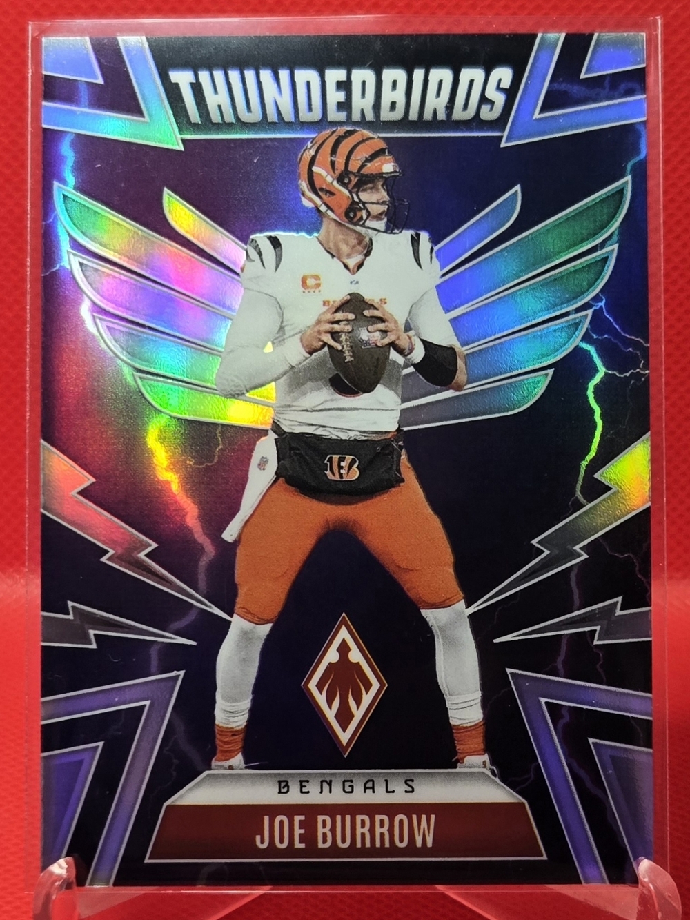 Panini Thunderbirds Joe Burrow Football Card - Orange, White, Black